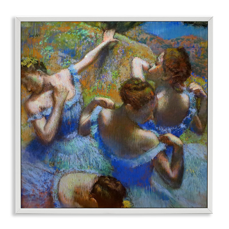 «Ballet Dancers Blue Green Classic Degas» par Edgar Degas, reproduction d'art sur toile non encadrée, H 17 po x l 17 po