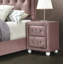Table de chevet 2 tiroirs Humphery - rose / blanc
