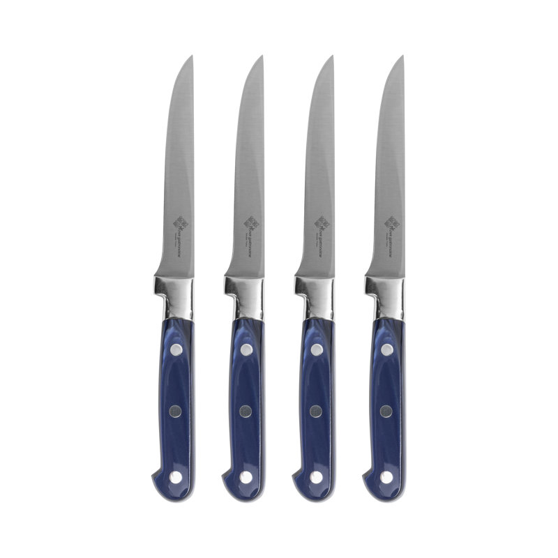Ensemble de couteaux à steak 4 pièces Au Nain, Bleu royal