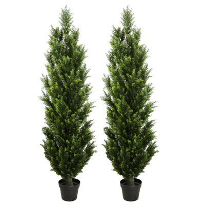 Shirlene Faux Cedar Tree Topiary in Pot