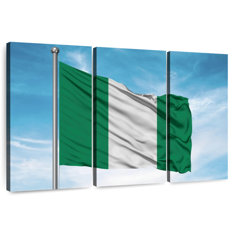 Drapeau nigérian hissé