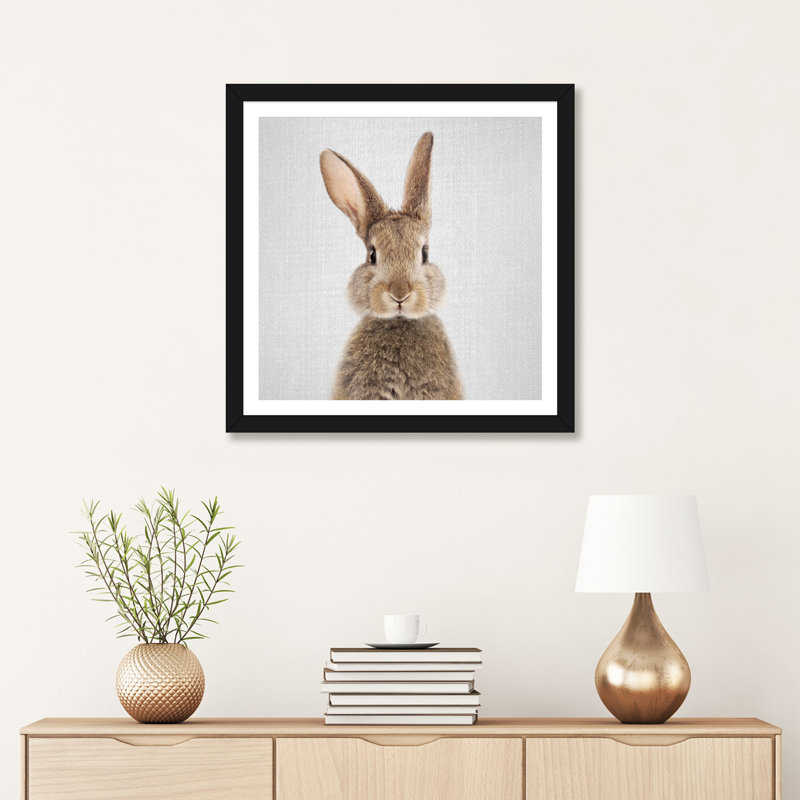 «Rabbit» - reproduction de photo, H 24 po x l 24 po x p 1 po, Papier noir