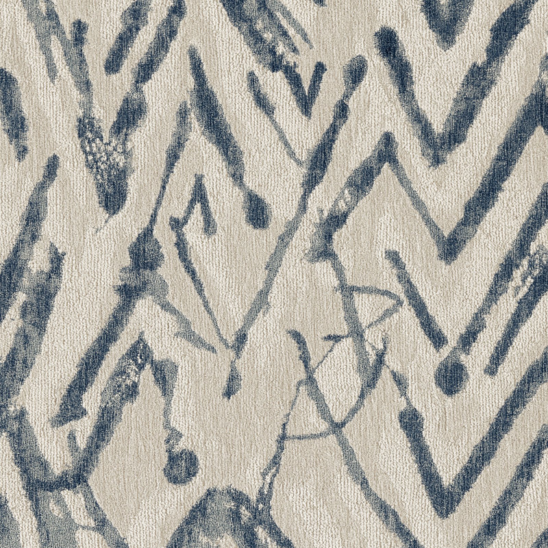 Repose-pieds Crescendo, Bleu / polyester beige
