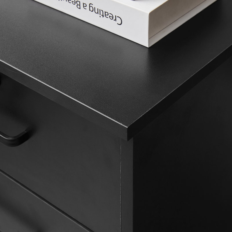 Soriano 60cm Wide 3 -Drawer Mobile File Cabinet, Black
