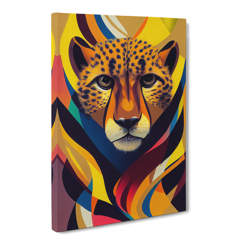 Colourful Cheetah - Wrapped Canvas, 60cm H x 40cm W x 3cm D