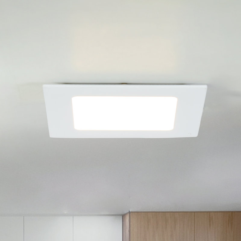 Dimmable LED Recessed Modern Square Ceiling Lighting, 0.8" H x 4.7" W x 4.7" D