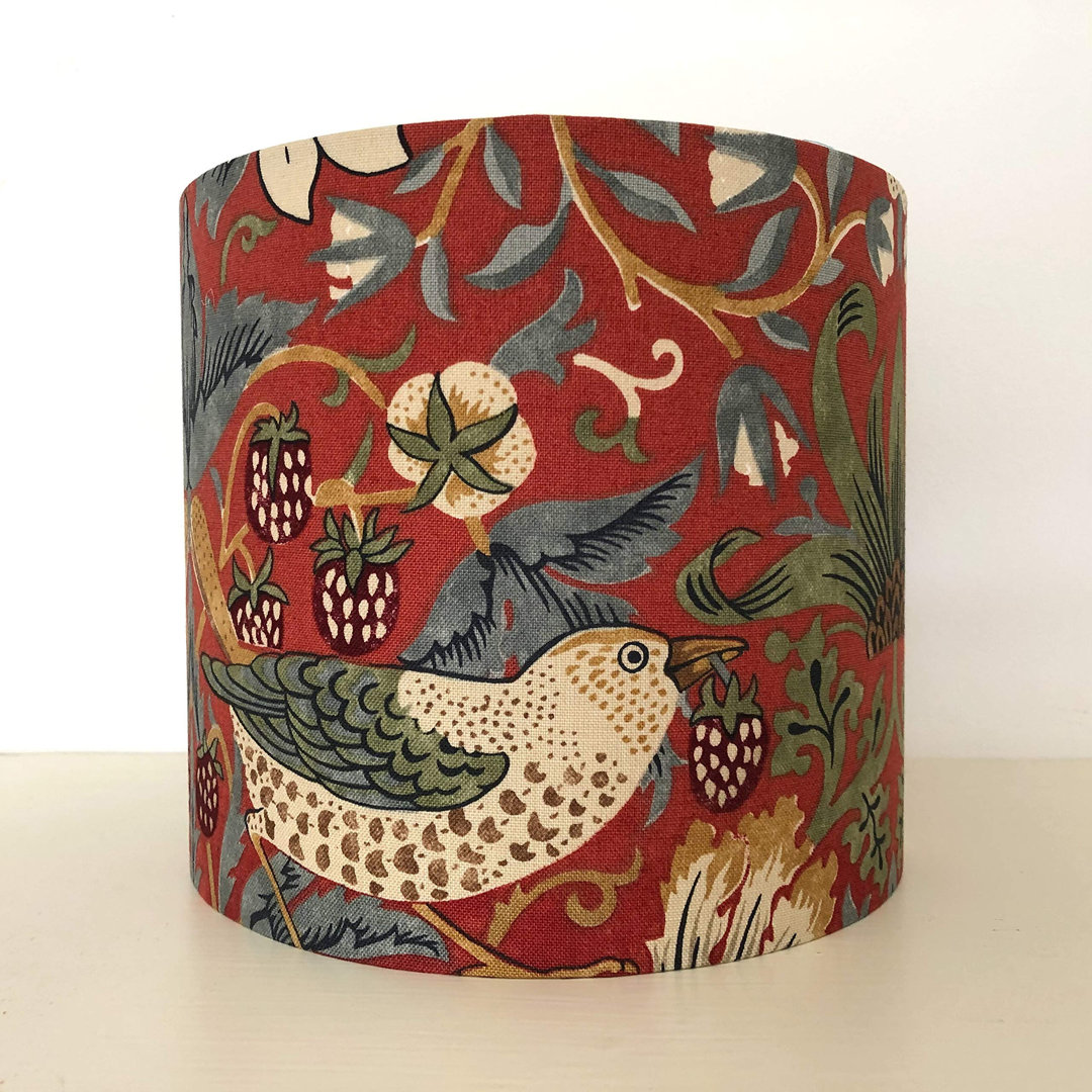 18cm H Cotton Drum Pendant Shade ( Screw On ) in Red