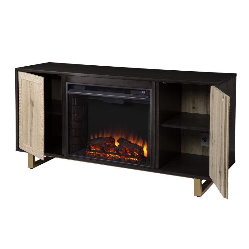 Sarenac Darby Home Co 54.25 " W Brown Electric TV Stand with BTU 4700