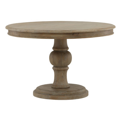 47" Mango Solid Wood Pedestal Dining Table