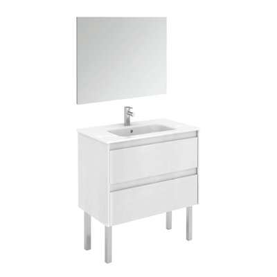 Ambra 31.7'' Single Bathroom Vanity with Ceramic Top