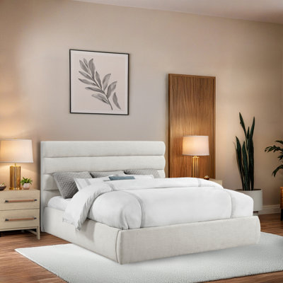 Adam Linen Textured Fabric Bed