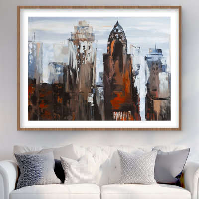 Jour gris dans la ville - reproduction mat contemporaine encadrée
