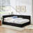 Brooks Velvet Tufted Bed with Backrest & Armrests-1090055500