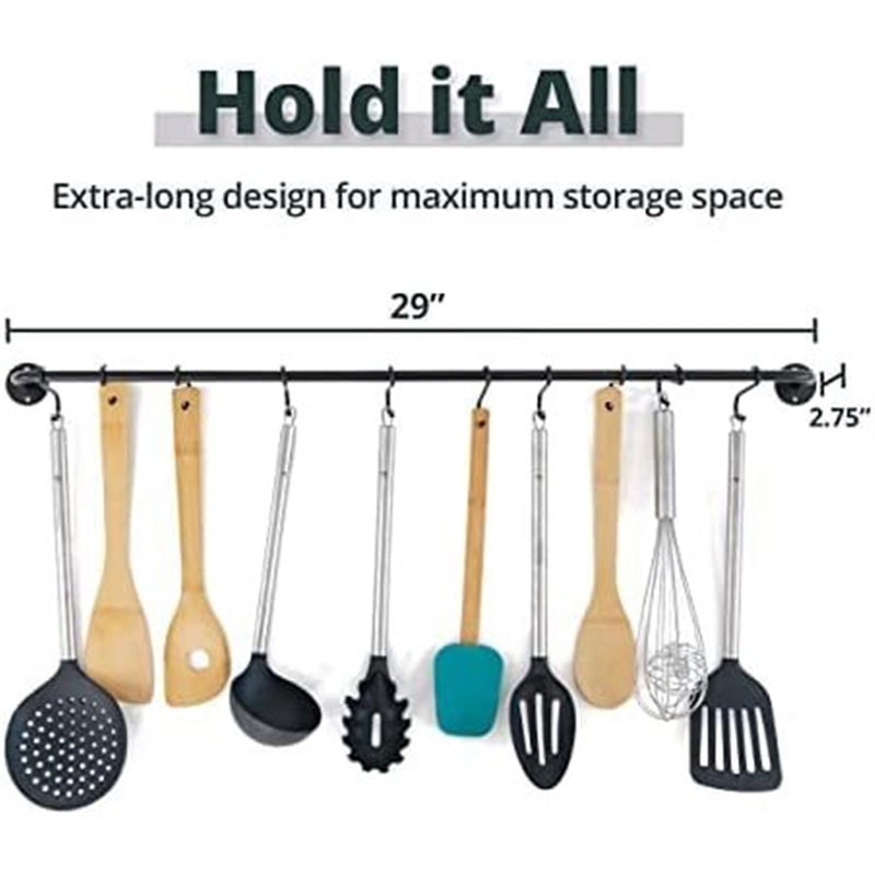 Metal Straight Wall Mounted Pot Rack