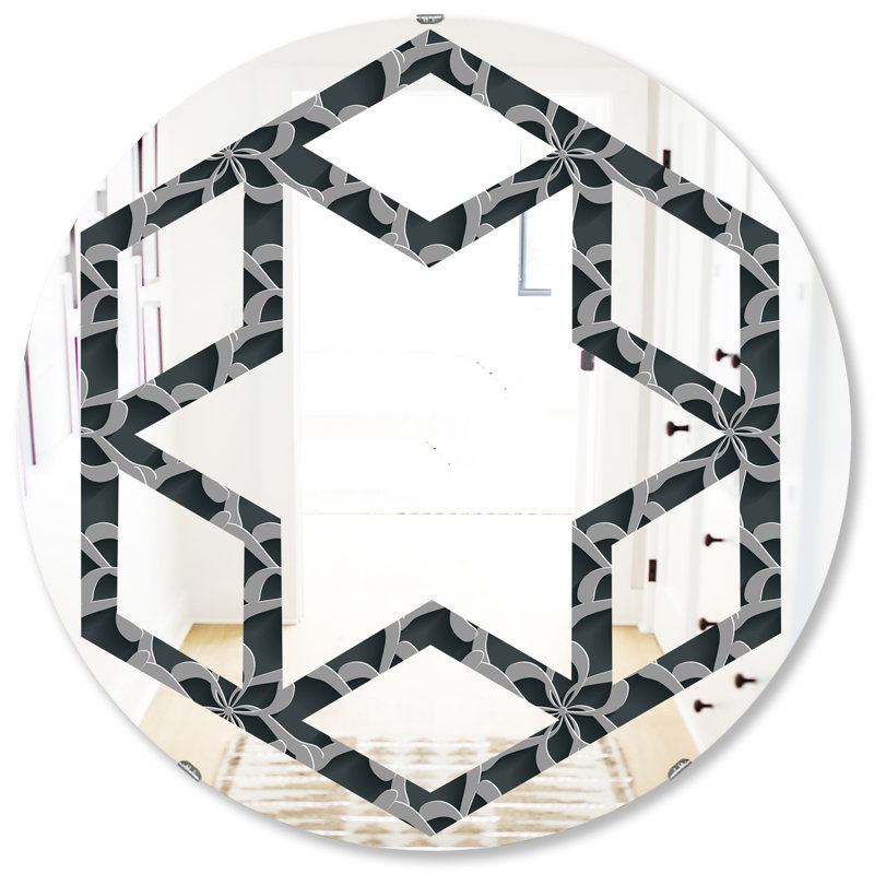 Miroir mural éclectique floral, 31,5 po x 31,5 po
