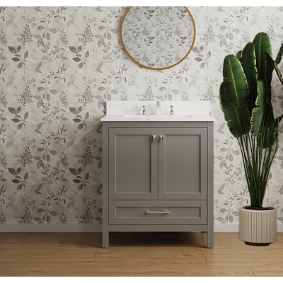 Ensemble de meuble-lavabo simple 30,27 po avec dessus en marbre Masciarelli