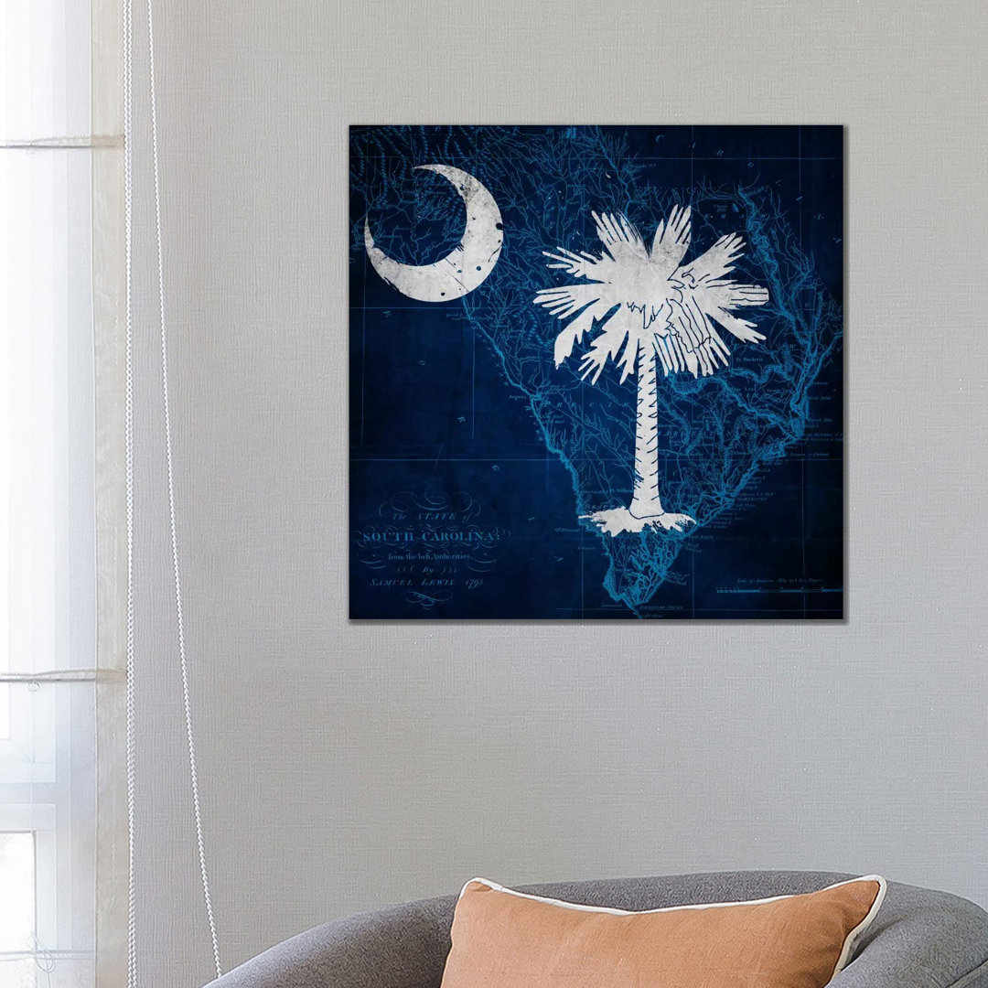 South Carolina (Vintage Map) - Wrapped Canvas Painting