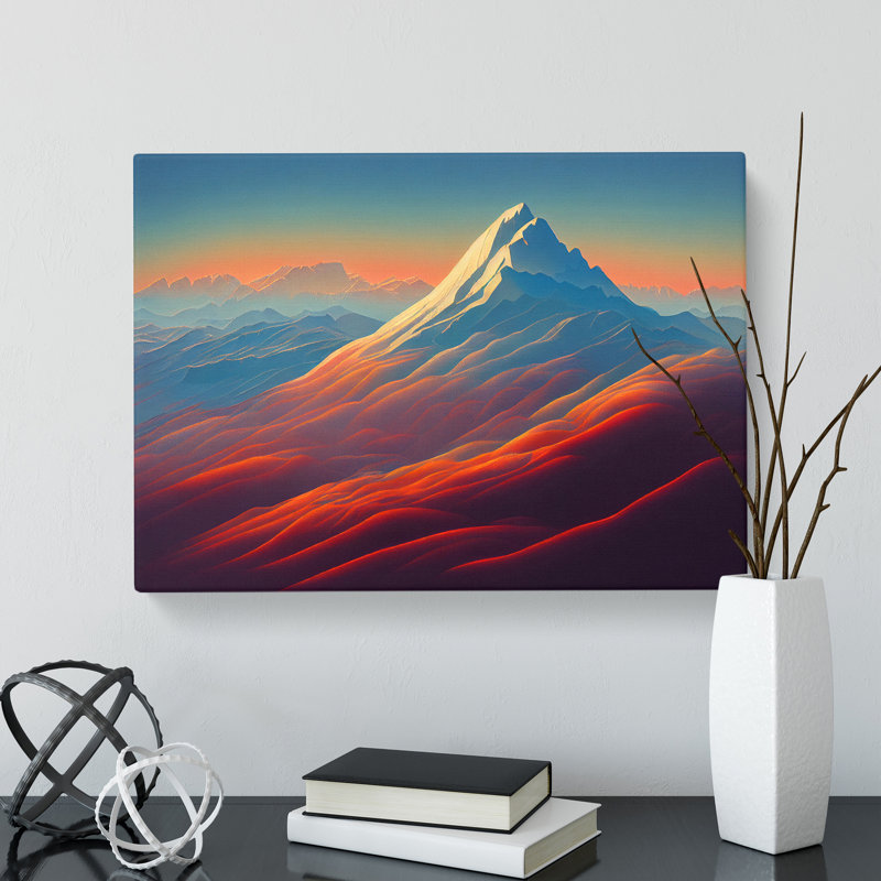 Serene Mountain Sunset - Wrapped Canvas, 50cm H x 76cm W x 3cm D