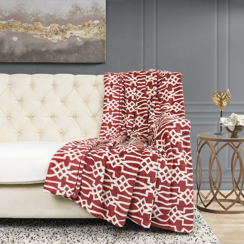 Rosewood Flannel Velvet Winter Throw Blanket, 60" x 70"