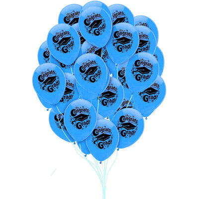 Graduation Balloons Class of 2025 with All-Over Print Grad Caps-Confetti and Streamers | Graduation Party Supplies | Congratulations Grad Latex Balloons Latex