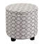 Repose-pieds de rangement rond en tissu avec couvercle réversible de 15,75 po de large Ahl Arsy-1141436093