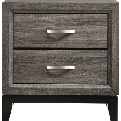 Table de chevet 2 tiroirs Grey Oak