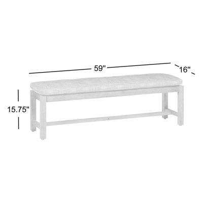 Club Teak Backless Bench - Oyster