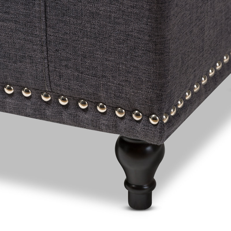 Mirdza Upholstered Ottoman, Dark Gray