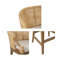 Tabouret de comptoir fabriqué à la main en rotin H 25 po