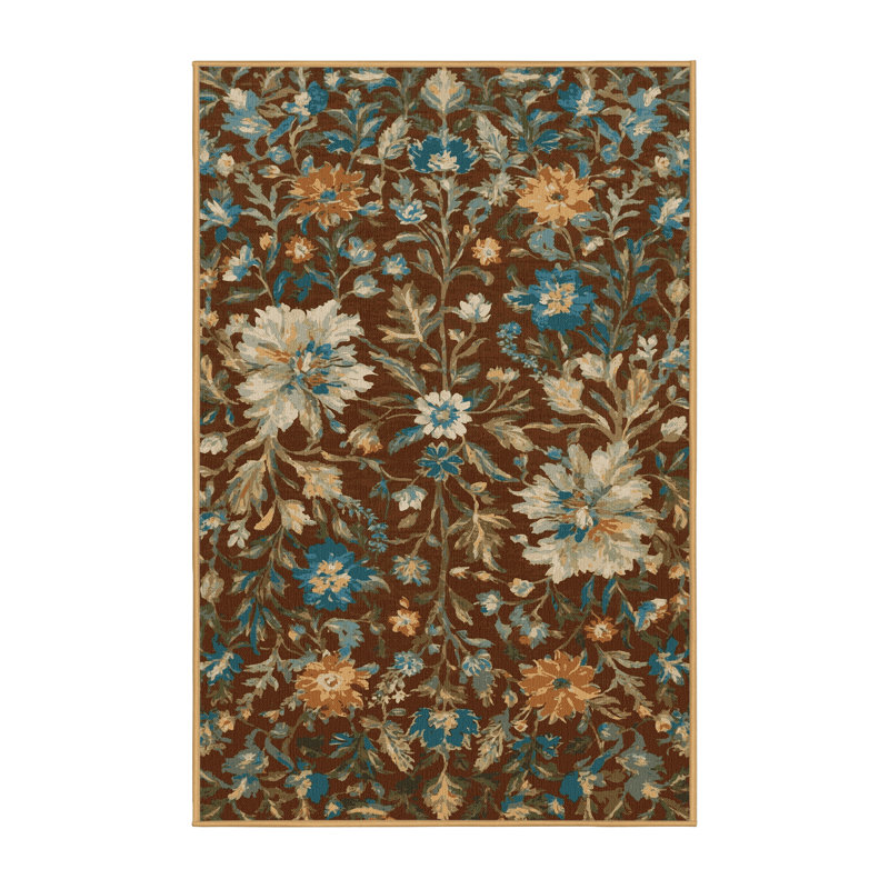 Tapis brun lavable à la machine, Rectangle 2 pi x 3 pi