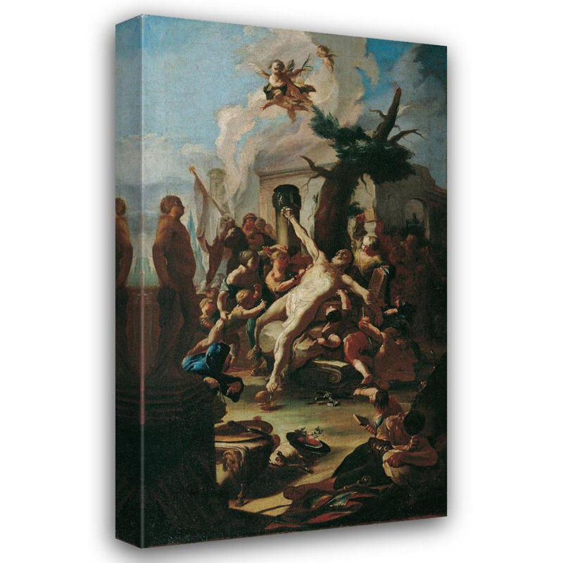 «The Martyrdom of Saint Cassian» par Paul Troger, reproduction d'art sur toile tendue avec châssis, H 40 po x l 28 po
