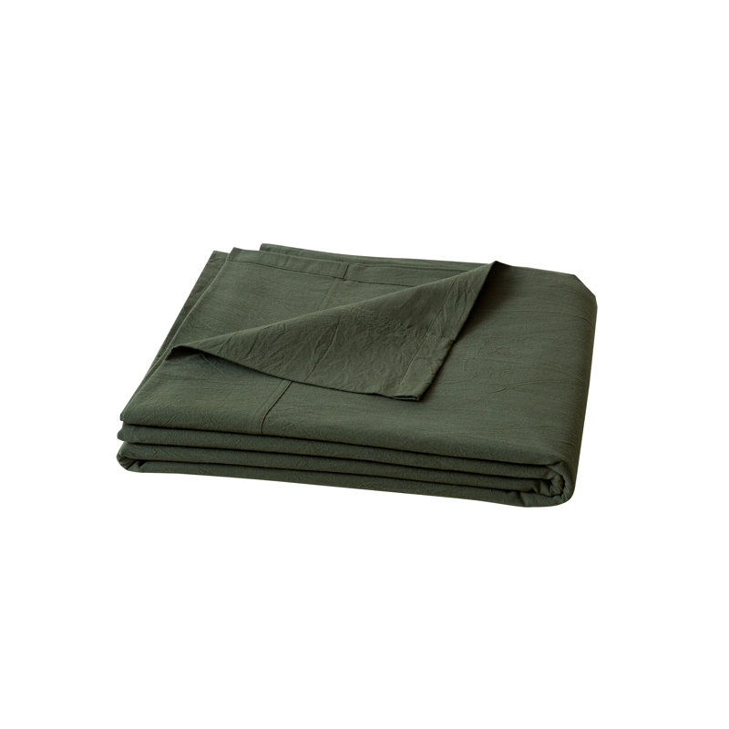 Drap plat 100% coton délavé Bestouch Bestouch, Drap plat grand, Vert olive