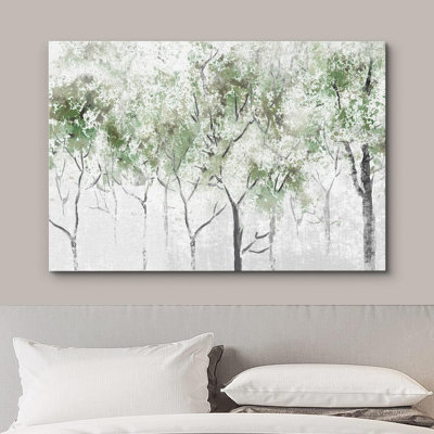 Abstract Forest " Rustic Pastel Green Spring Forest Tree "