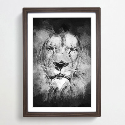 Lion Portrait in Abstract - Picture Frame Painting Print