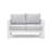 50" All-Weather Aluminum Patio Loveseat With Thick Light Gray Cushions & White Frame-6561377