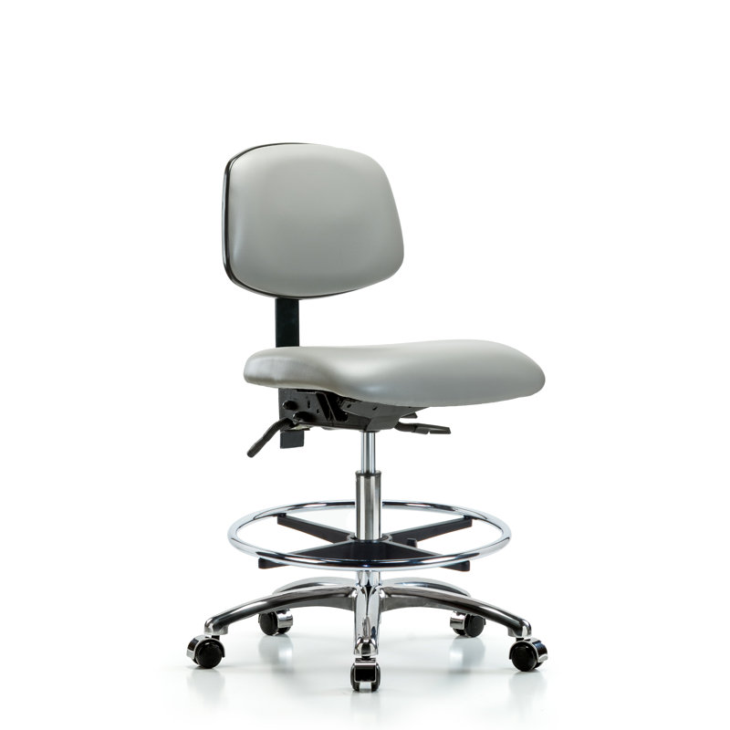 Evangeline Drafting Chair, Casters, Dove, Included