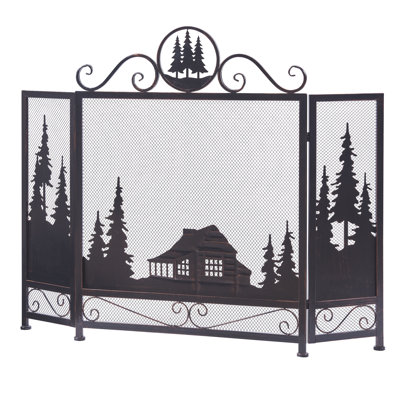 Brooksby 3 Panel Iron Fireplace Screen