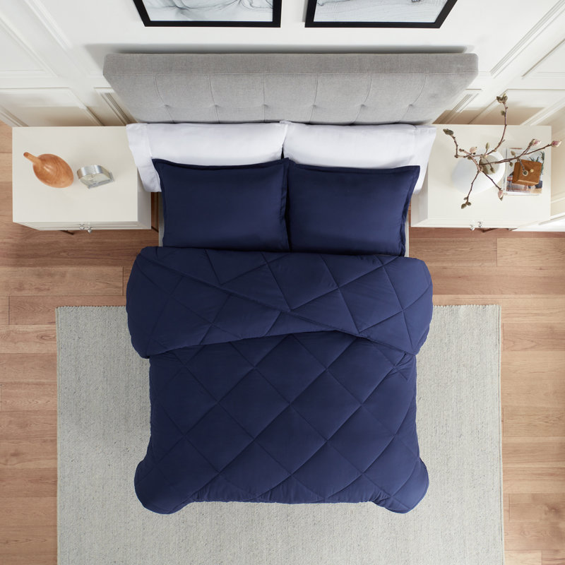 Full/Queen Comforter Set Navy, Full Comforter + 2 Standard Shams, Medieval Blue