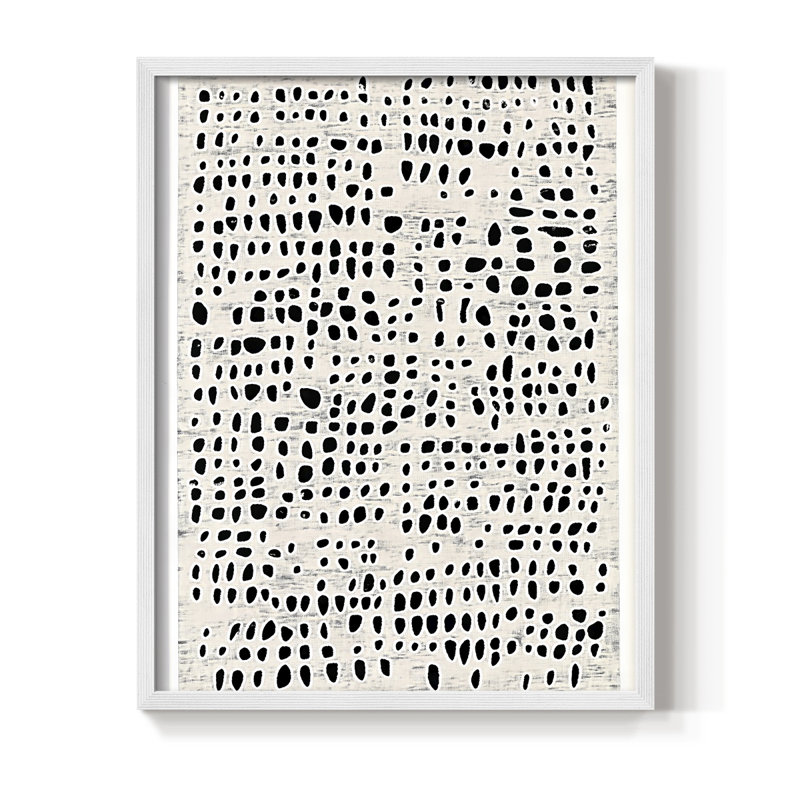 Reproduction abstraite encadrée, prête à être suspendue, fabriquée aux États-Unis, H 14 po x P 11 po, Blanc