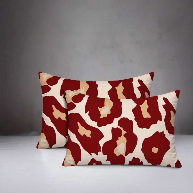Oreiller réversible intérieur / extérieur Gelle, 20x14, Red