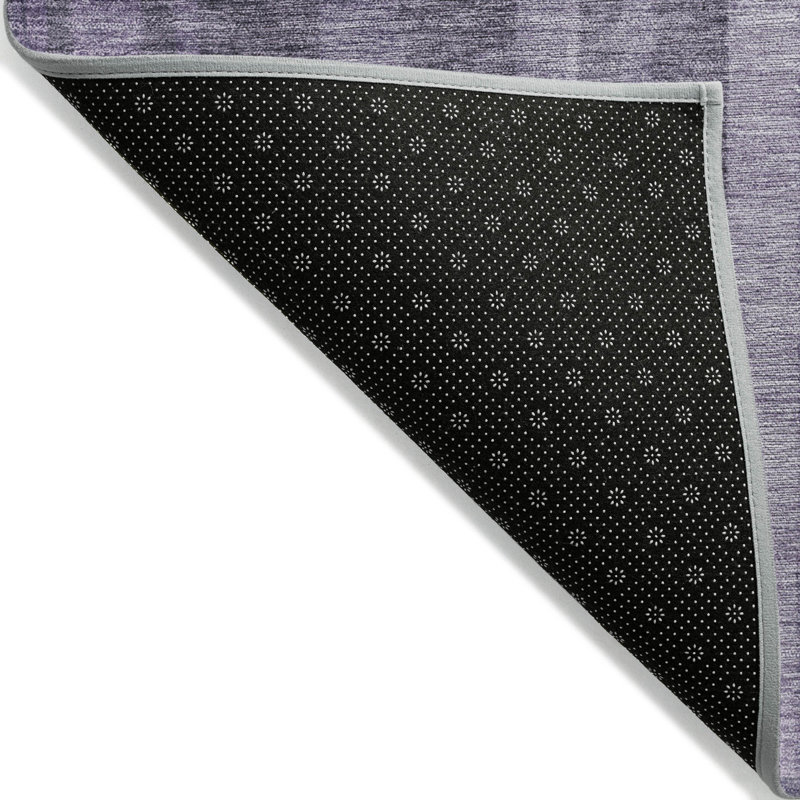 Purple Striped Synthetic Washable Indoor/Outdoor Rug 30" x 20"