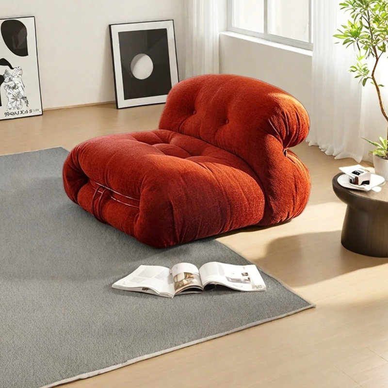 Fauteuil de loisir léger en flanelle capitonnée, Rouge