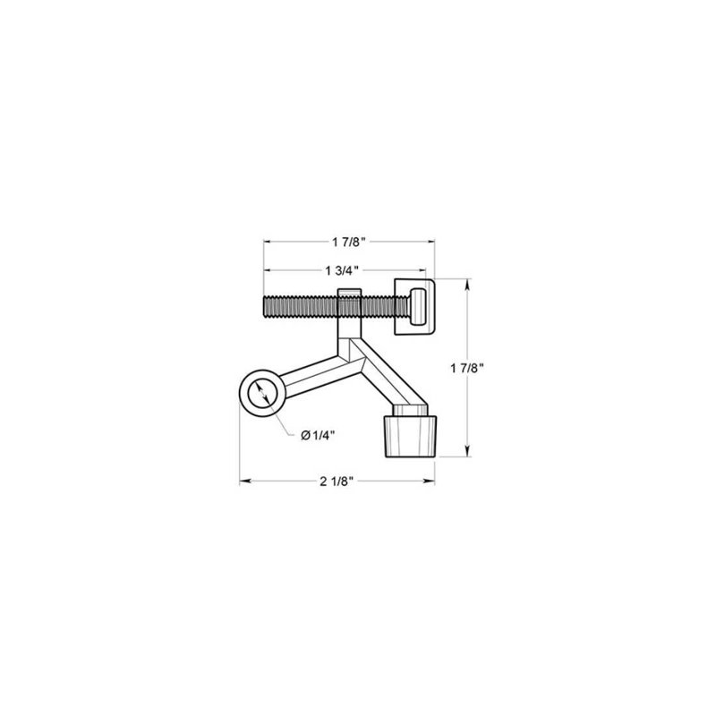 Deltana ZHP70U15 Hinge Pin Stop For Steel Hinges, Hinge Mounted, Zinc Die-Cast in Brushed Nickel, 64" H x 26" W x 26" D