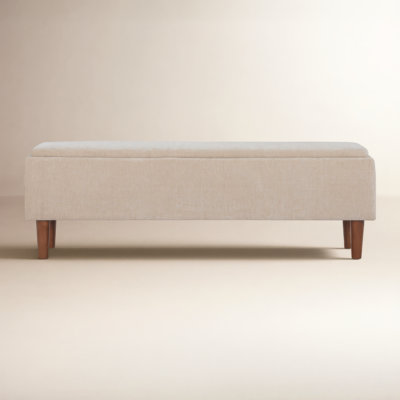 Rama Basketweave Upholstered Storage Bench
