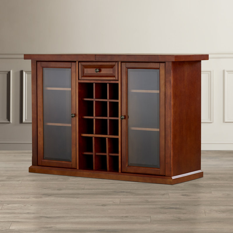 Armoire de bar Hedon, Cerisier classique