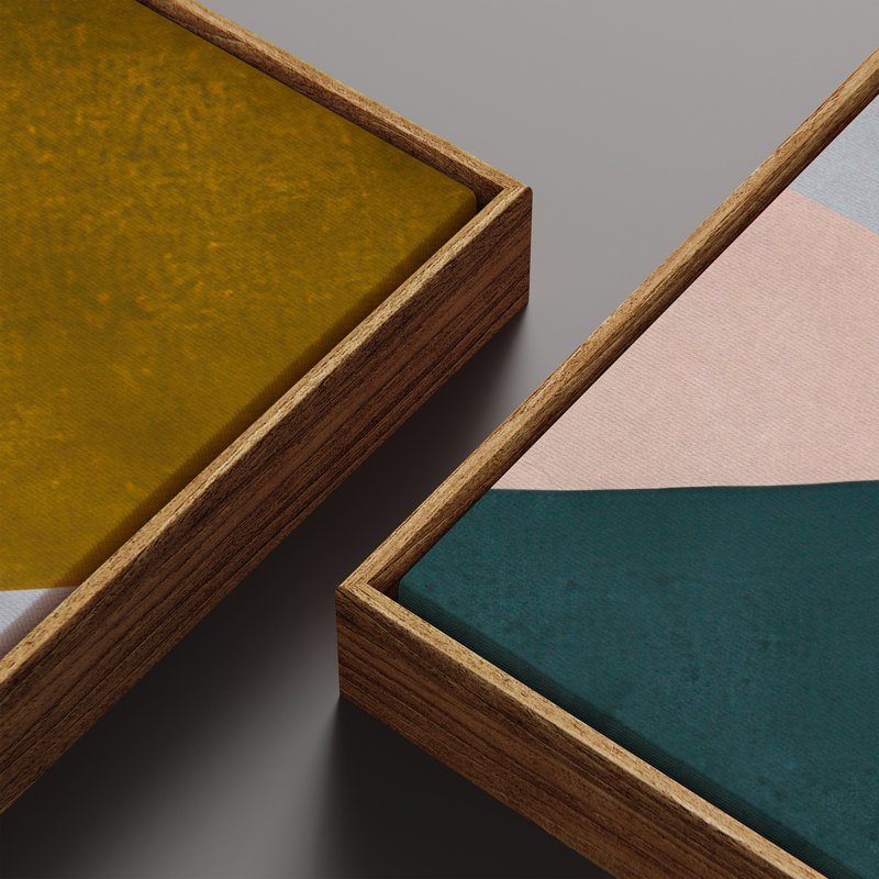 «Vintage Landscape Wall Art», ensemble de 2 toiles encadrées 20 x 60 pouces, Naturel