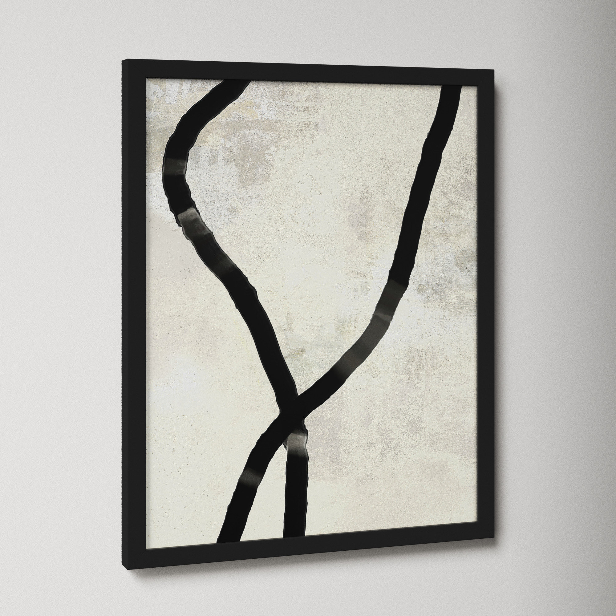 Black Rope 5 by Jacques Pilon, Black, 25" H x 20" W x 1.25" D