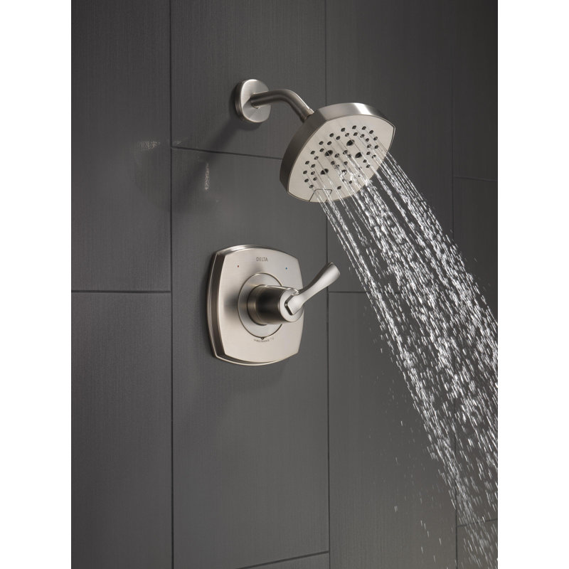 Ensemble de robinet de douche à fonction unique Stryke 14, ensemble de garniture de valve de douche H2Okinetic, Nickel brossé