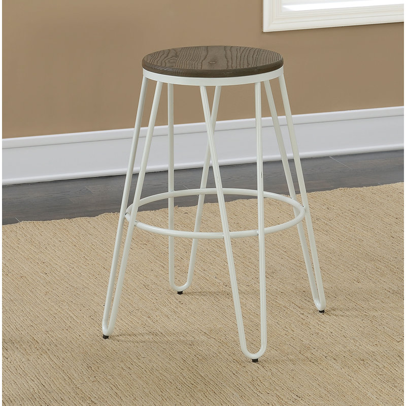 Tabouret de comptoir rond 26 po Gilland, Blanc