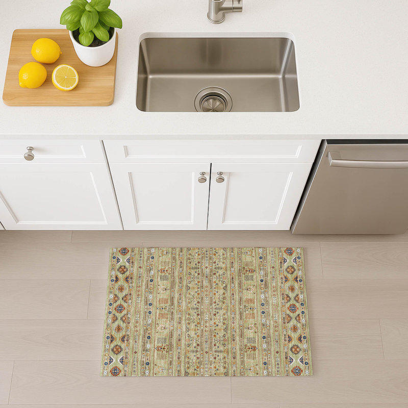 Machine Washable Indoor/Outdoor Boruta ACN2244 Navajo Rug, Rectangle 1'8" x 2'6"
